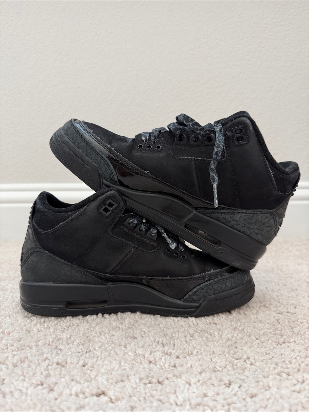 Jordan Kids' Black Retro 3 Black Cat